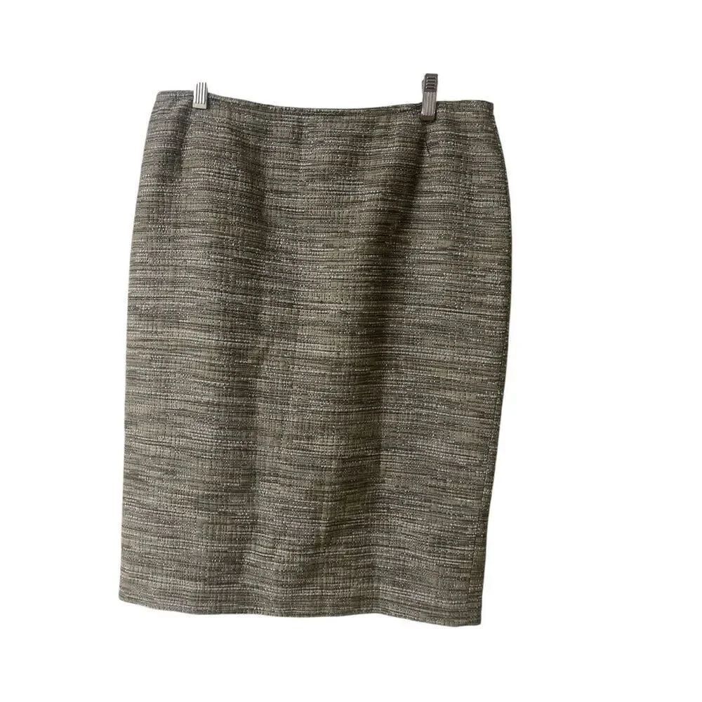 Lafayette 148 New York skirt gray/silver nubby fabric sz 10